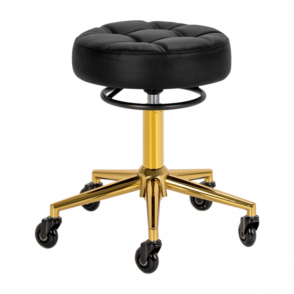 The Gabbiano D054G hairdressing stool gold white (155263)