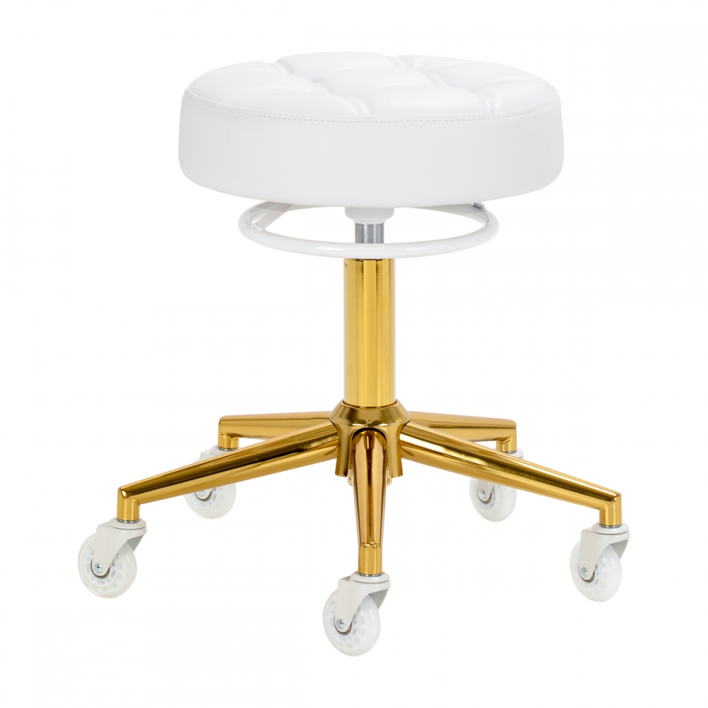 The Gabbiano D054G hairdressing stool gold white (155264)