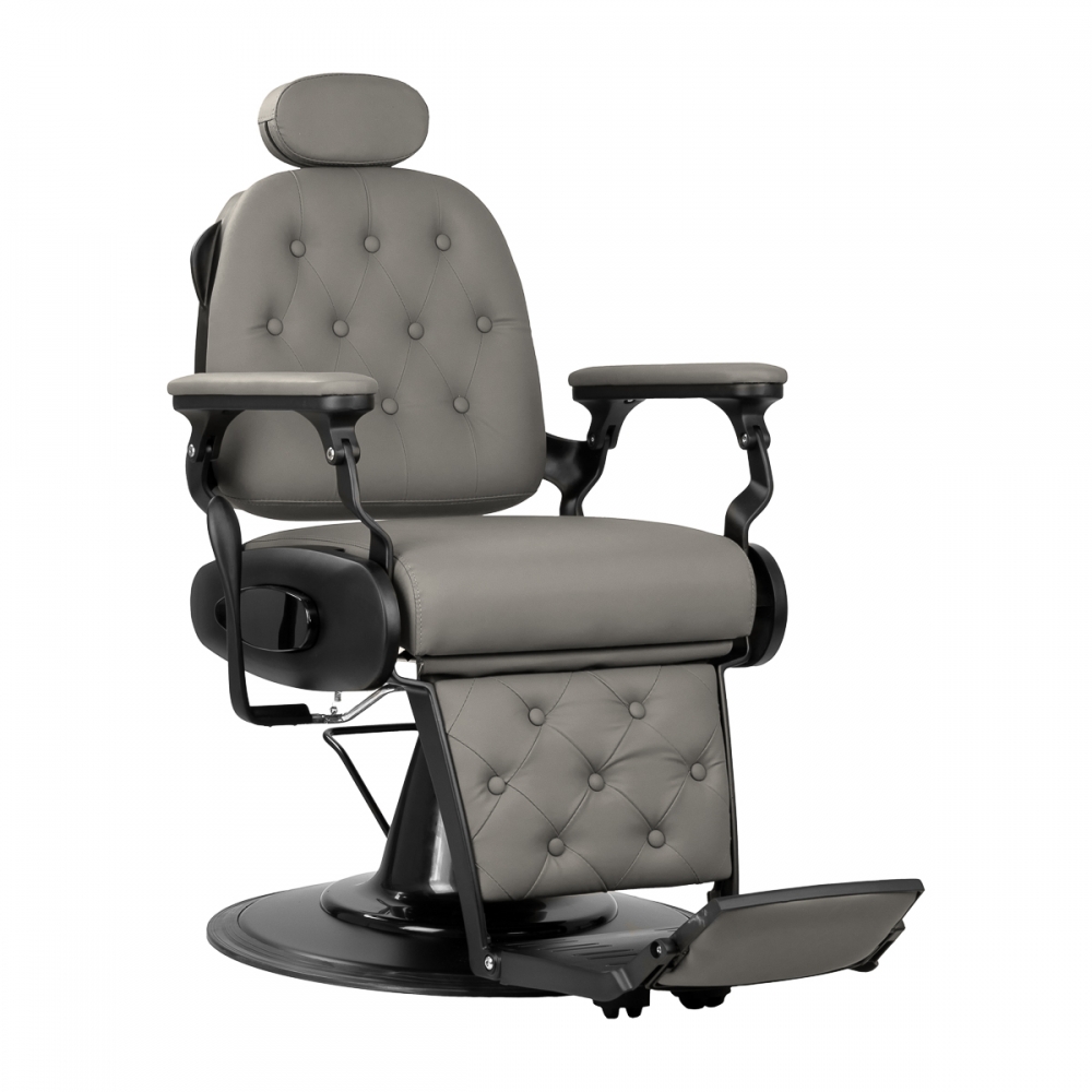 Barber chair Gabbiano Francesco grey with a black base (155769)