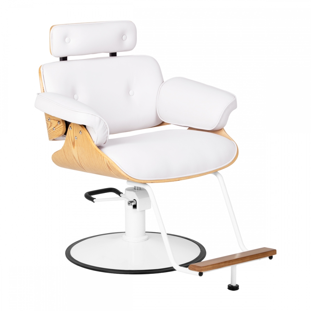 Hairdressing chair Gabbiano Florencja in white with a white base (155653)
