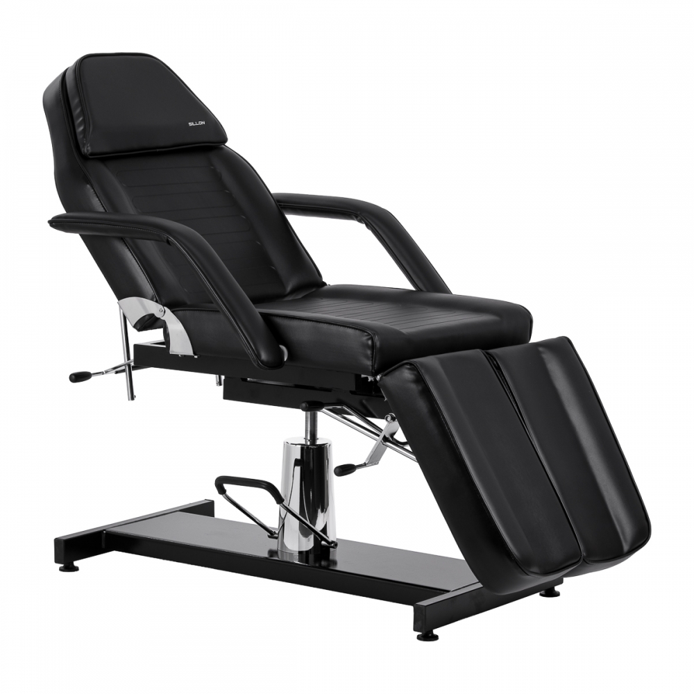 Hydraulic pedicure beauty chair Sillon 210 with rocking function and split footrest black (155680)