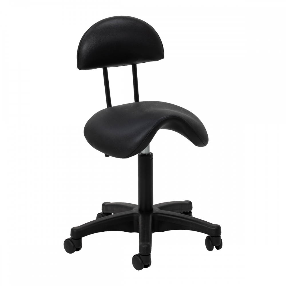 Cosmetic stool 6001 black with a black base (155811)