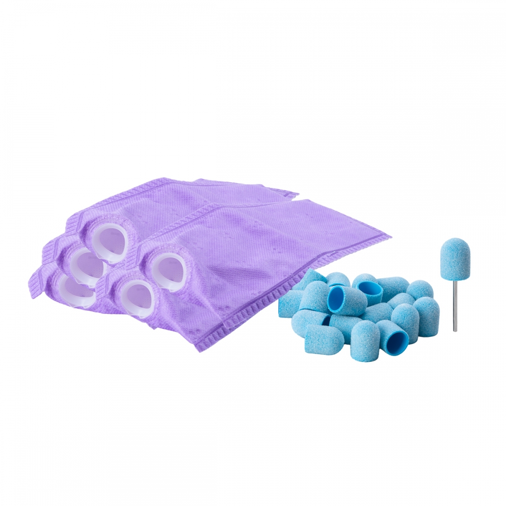 Pedicure set of 5 filters for the EXO drill, 13mm rubber holder, EXO Med Cap caps (155852)