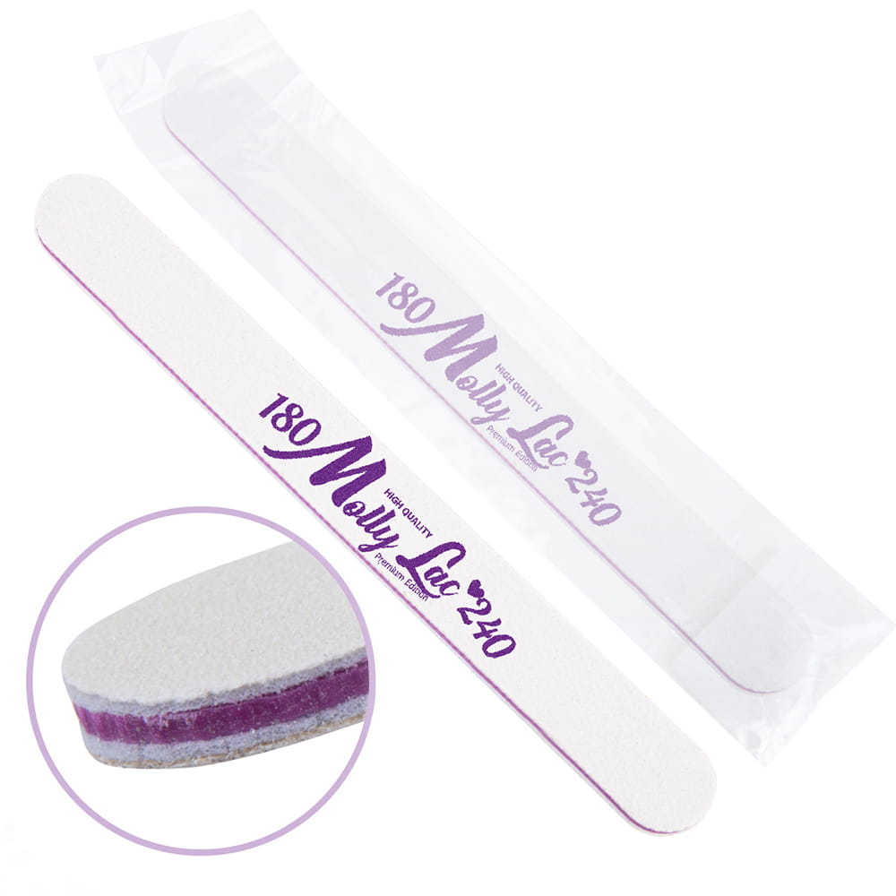 MOLLY LAC NAIL FILE SAFE PACKAGE STRAIGHT VIOLET CENTER 180/240 CU-06