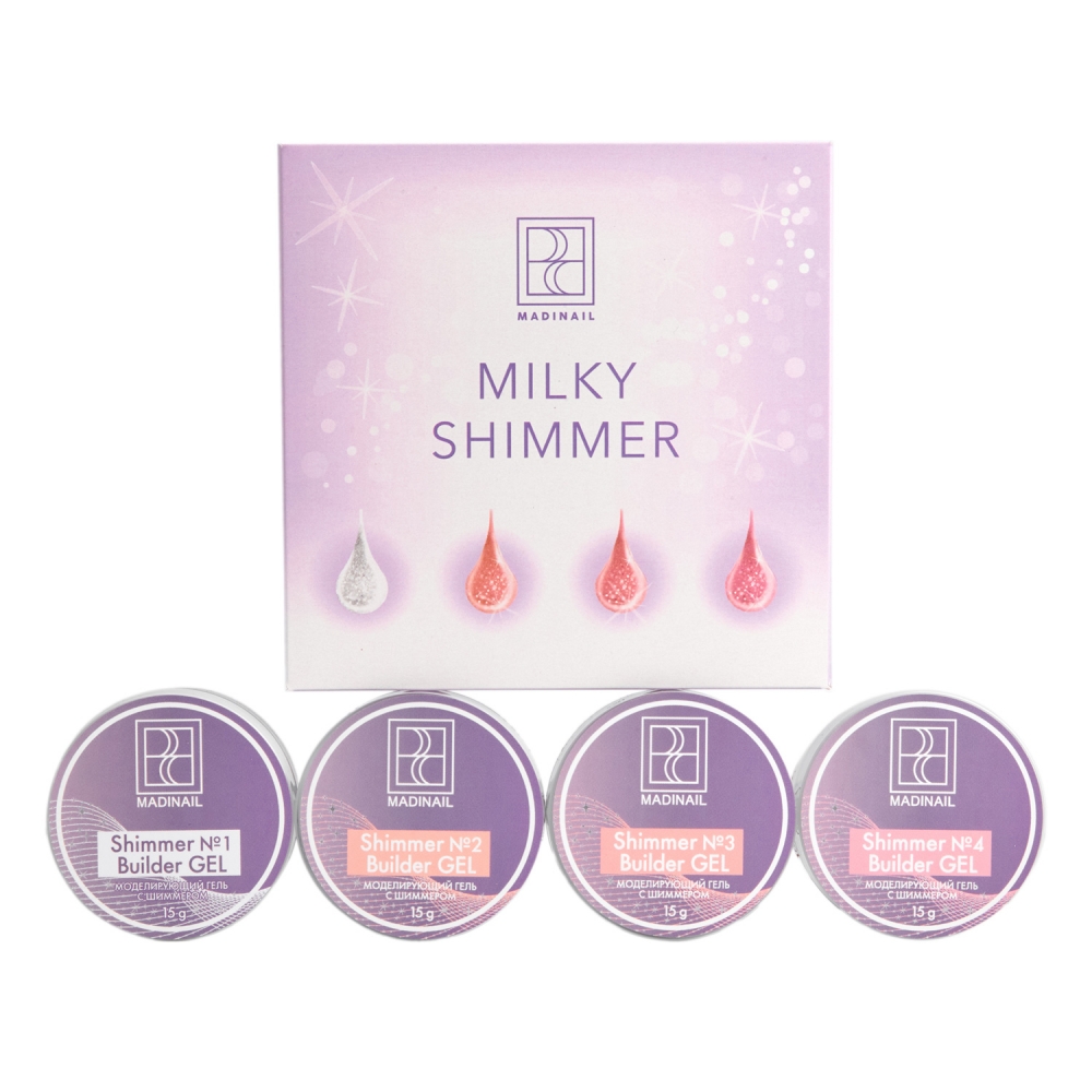 MADINAIL MILKY SHIMMER BUILDING UV LED GELS SET