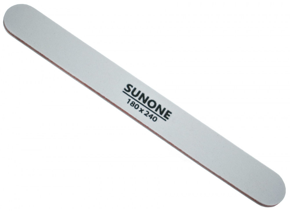 SUNONE NAIL FILE WHITE STRAIGHT 180/240 - 10PCS (WITH PRINT)