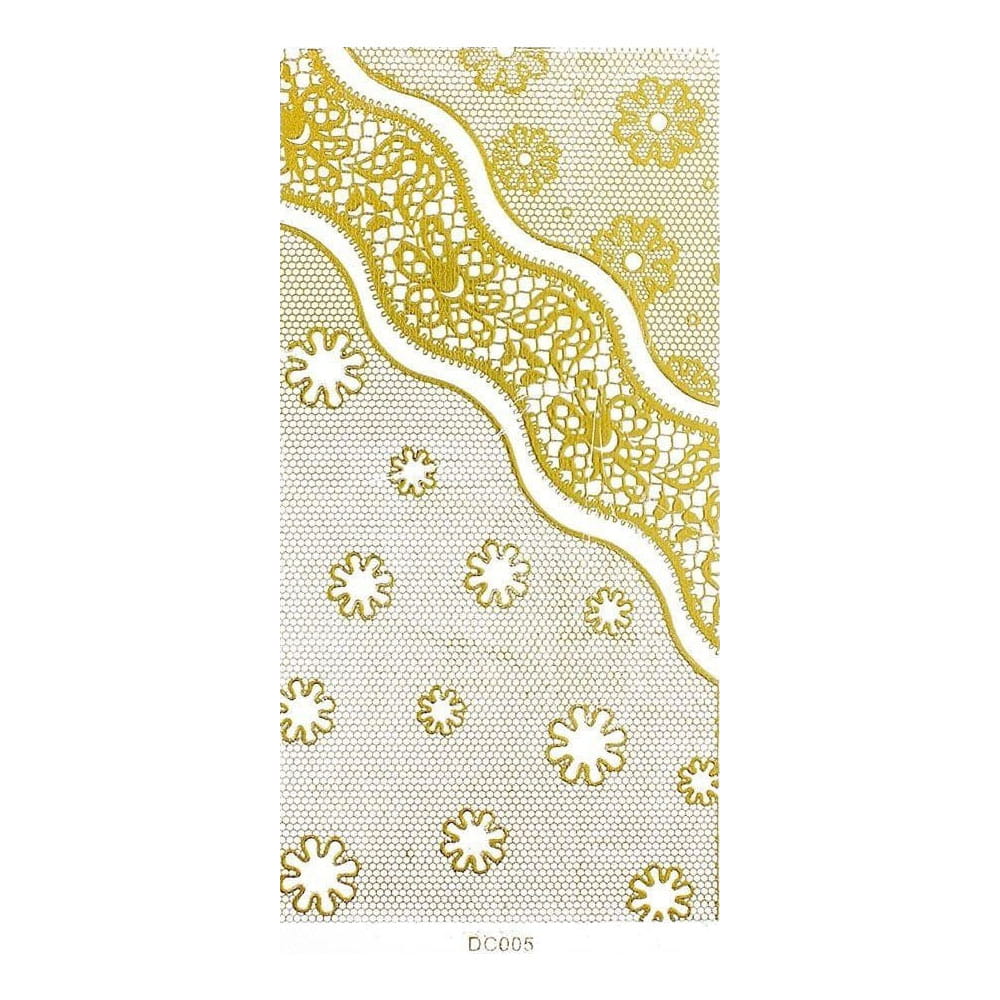 ALLEPAZNOKCIE STICKER LACE SELF-ADHESIVE (FOIL) DC005 GOLD SHEET 11.5CM X 6CM