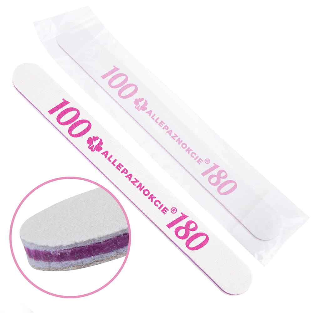 ALLEPAZNOKCIE NAIL FILE SAFE PACKAGE ALLEPAZNOKCIE STRAIGHT VIOLET CENTER 100/180 CU-06