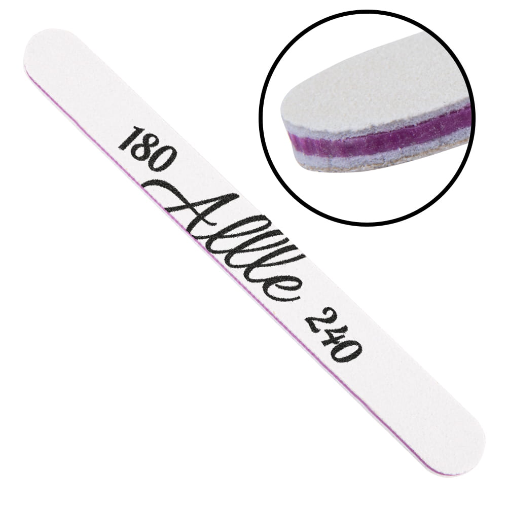 ALLEPAZNOKCIE NAIL FILE SAFE PACKAGE ALLE STRAIGHT VIOLET CENTER 180/240 CU-06