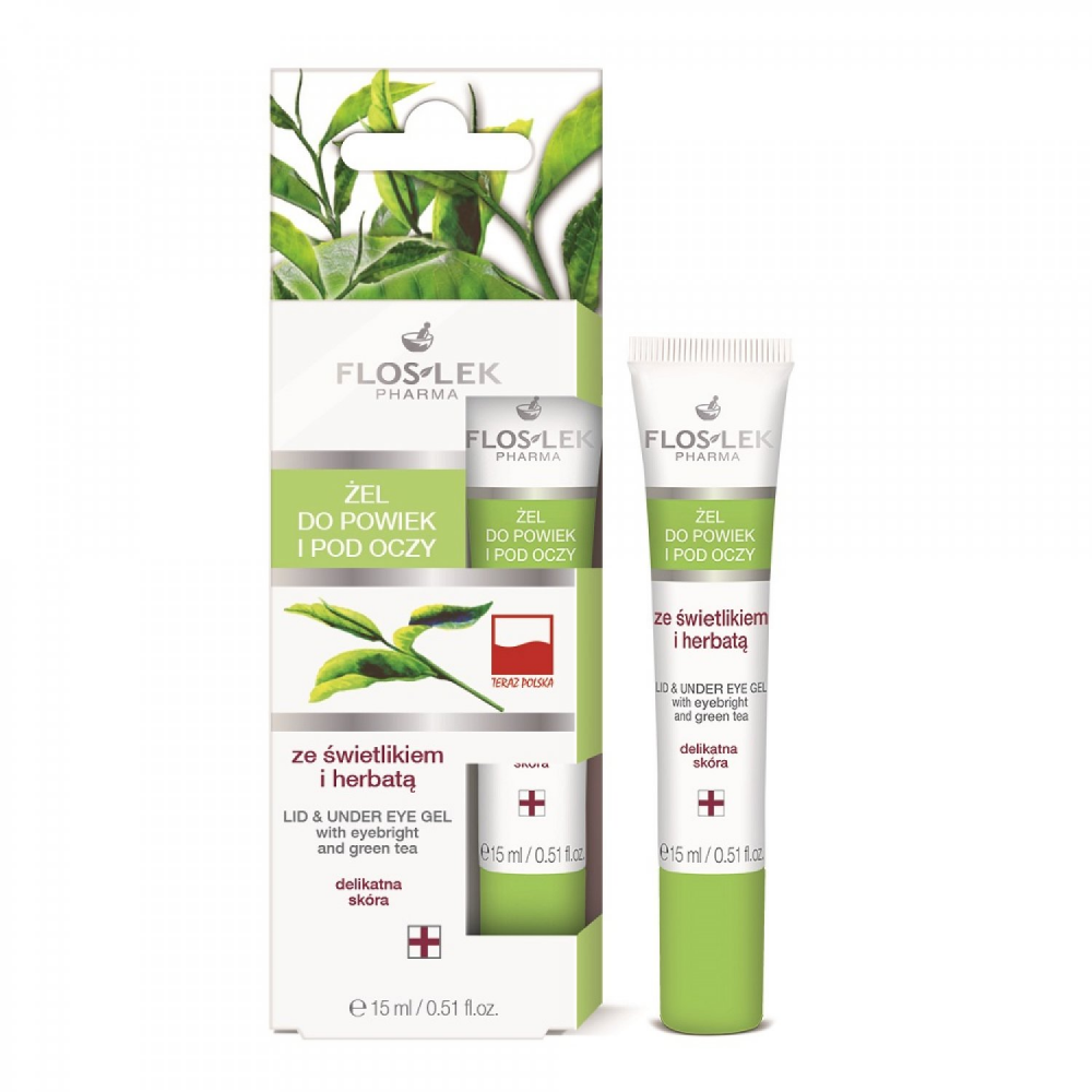 FLOSLEK LID & UNDER EYE GEL WITH EYEBRIGHT AND GREEN TEA (ZE SWIETLIKIEM I HERBATA)