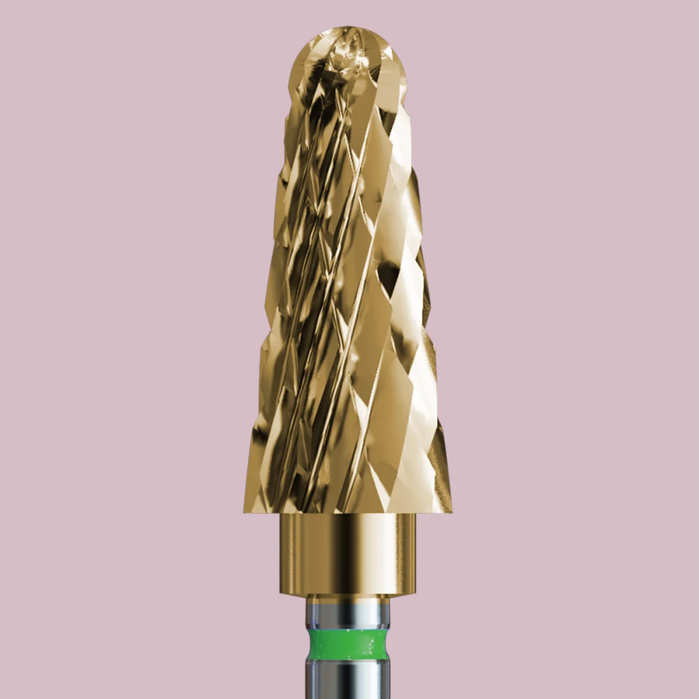 IQ NAILS CARBIDE DRILL BIT FOR ACRYLIC AND GEL WITH GOLD COATING ZRN-201XG HP 060