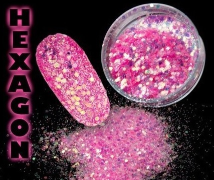 ABA BROUP CONFETTI HEXAGON GLITTER DUST NAIL ART DECORATION