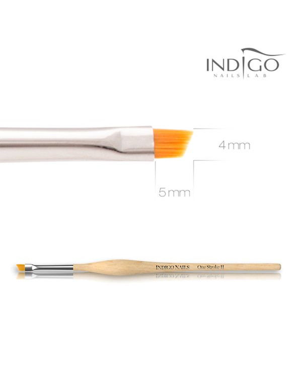 INDIGO NAILS ONE STROKE BRUSH II - NATURAL WOOD