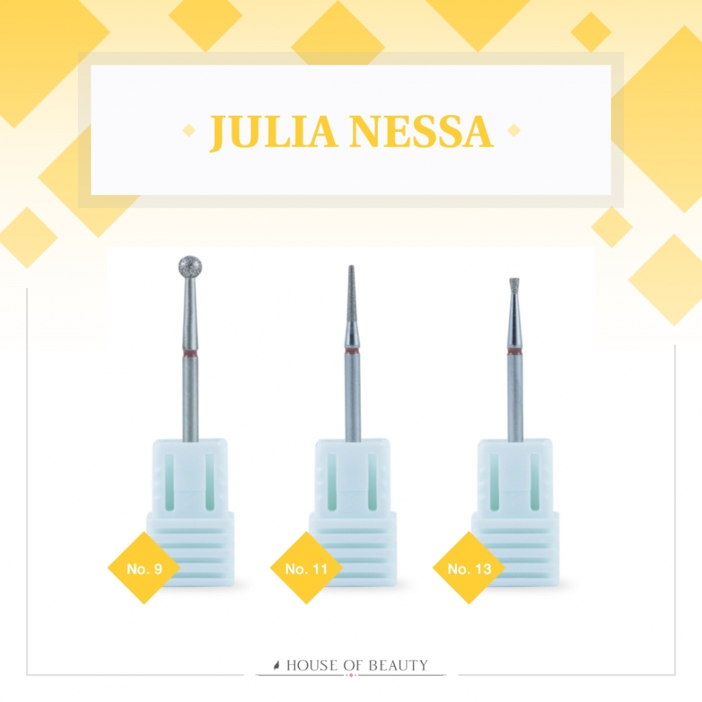 JULIA NESSA BASIC SET OF 3 CUTICILE DRILL BIT FOR RUSSIAN MANICURE NO 9, 11, 13