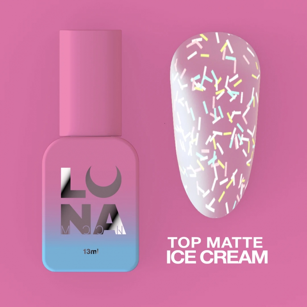 LUNAMOON MATTE TOP WITHOUT A STICKY LAYER TOP MATTE ICE CREAM 13ML