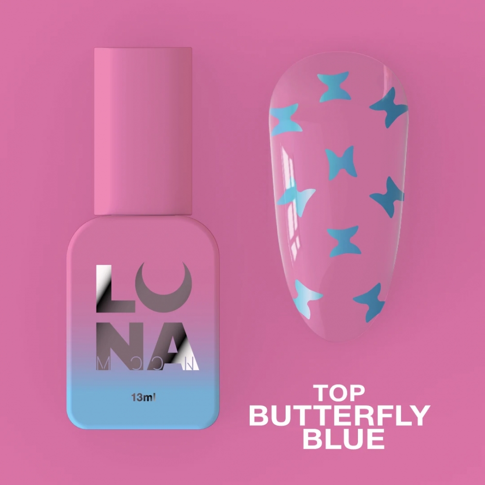 LUNAMOON TOP FOR GEL POLISH TOP BUTTERFLY BLUE 13ML