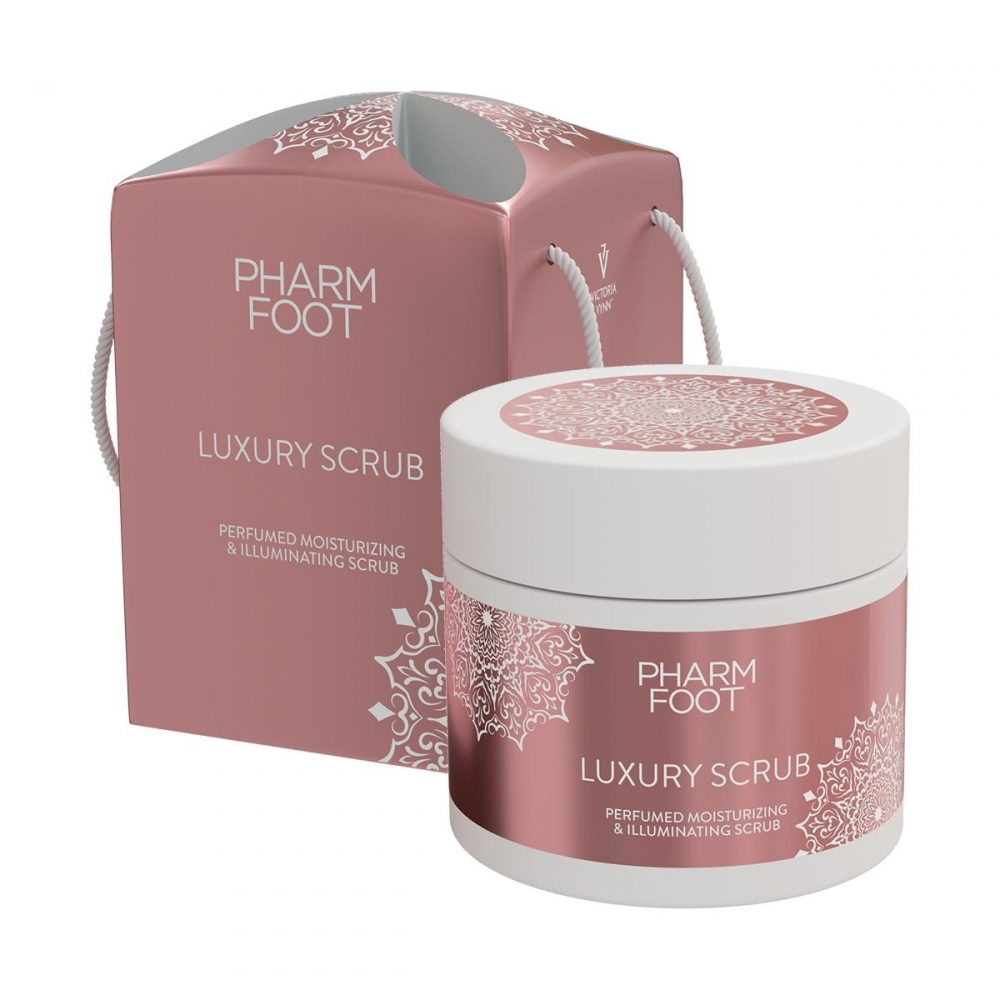 PHARM FOOT LUXURY SCRUB MOISTURIZING ILUMINATING SCRUB FOR FEET HANDS AND BODY 200 G