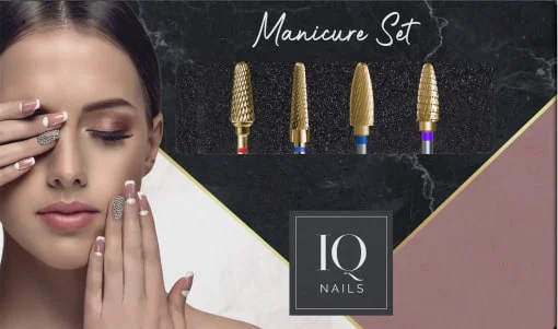 IQ NAILS GOLD SET DRILL BIT HYBRID / GEL (IQN SET MANI 18)