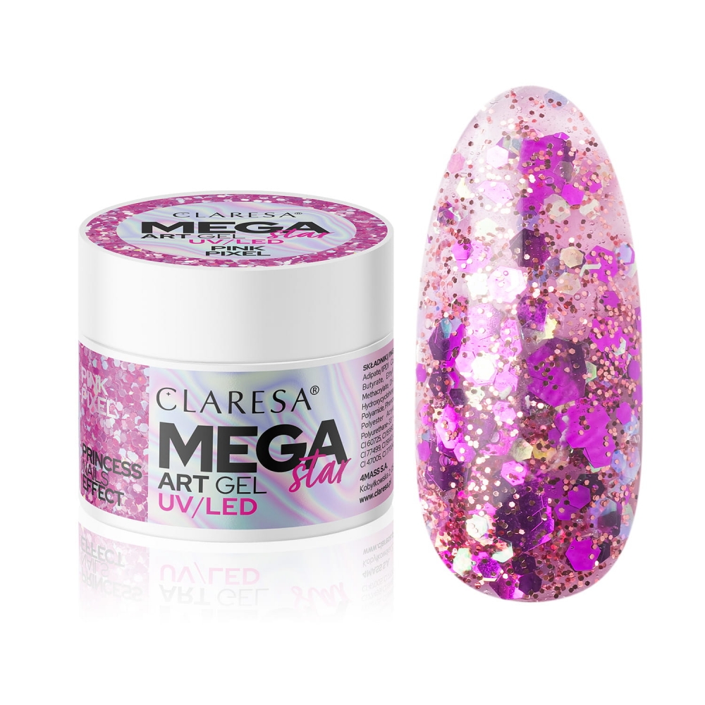 CLARESA MEGASTAR PINK PIXEL DECORATION GEL - 10G