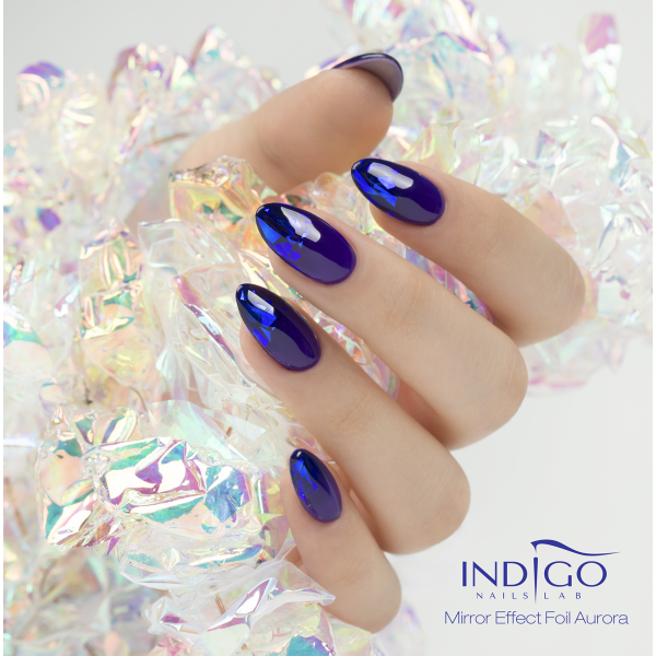 INDIGO MIRROR EFFECT FOIL NAIL ART DECORATION