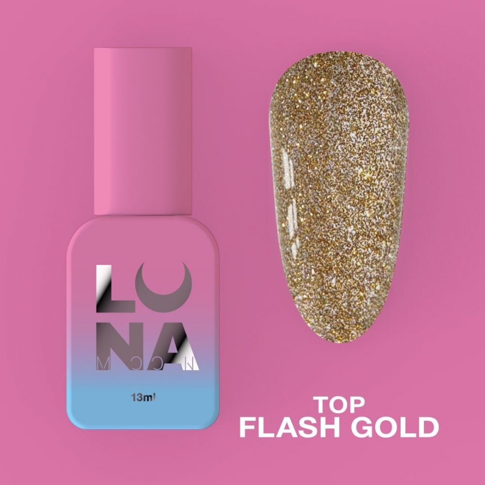 LUNAMOON TOP FOR GEL POLISH TOP FLASH GOLD 13ML