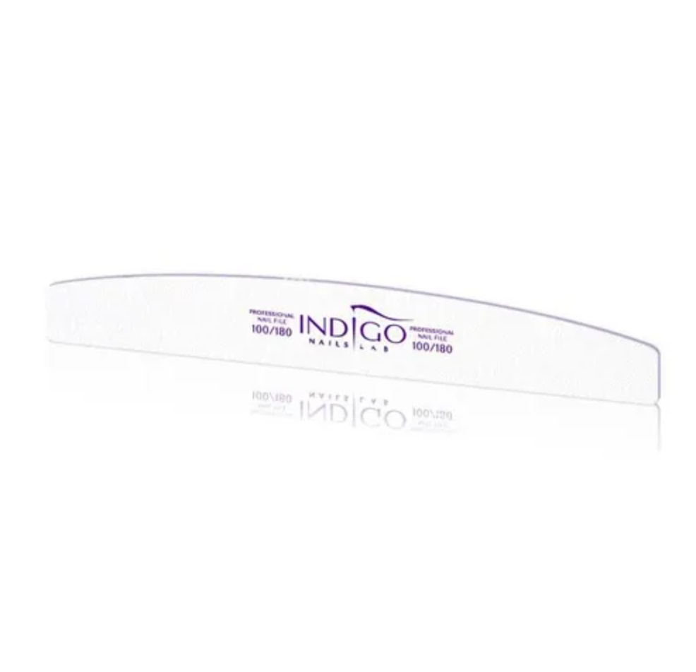NAIL FILE MYLAR HALF MOON WHITE 100/180