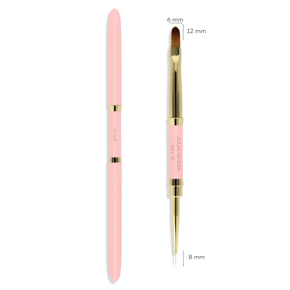 JULIA NESSA SLIM GEL BRUSH 8MM\6MM  PINK