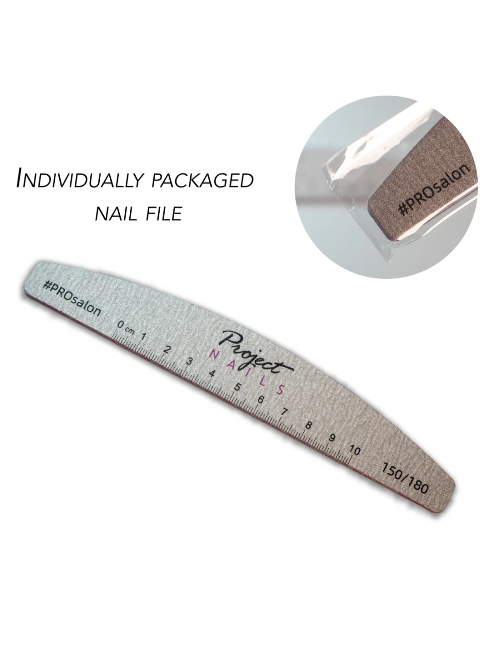 SPN NAILS PROJECT NAILS PROSALON NAIL FILE INDIVIDUALLY PACKED 150/180