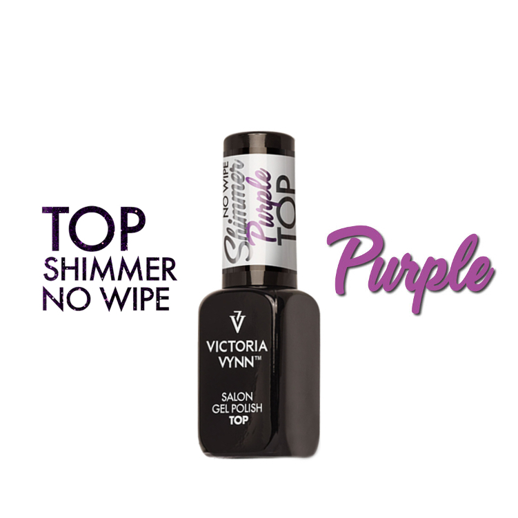 VICTORIA VYNN GEL POLISH TOP NO WIPE SHIMMER PURPLE 8ml