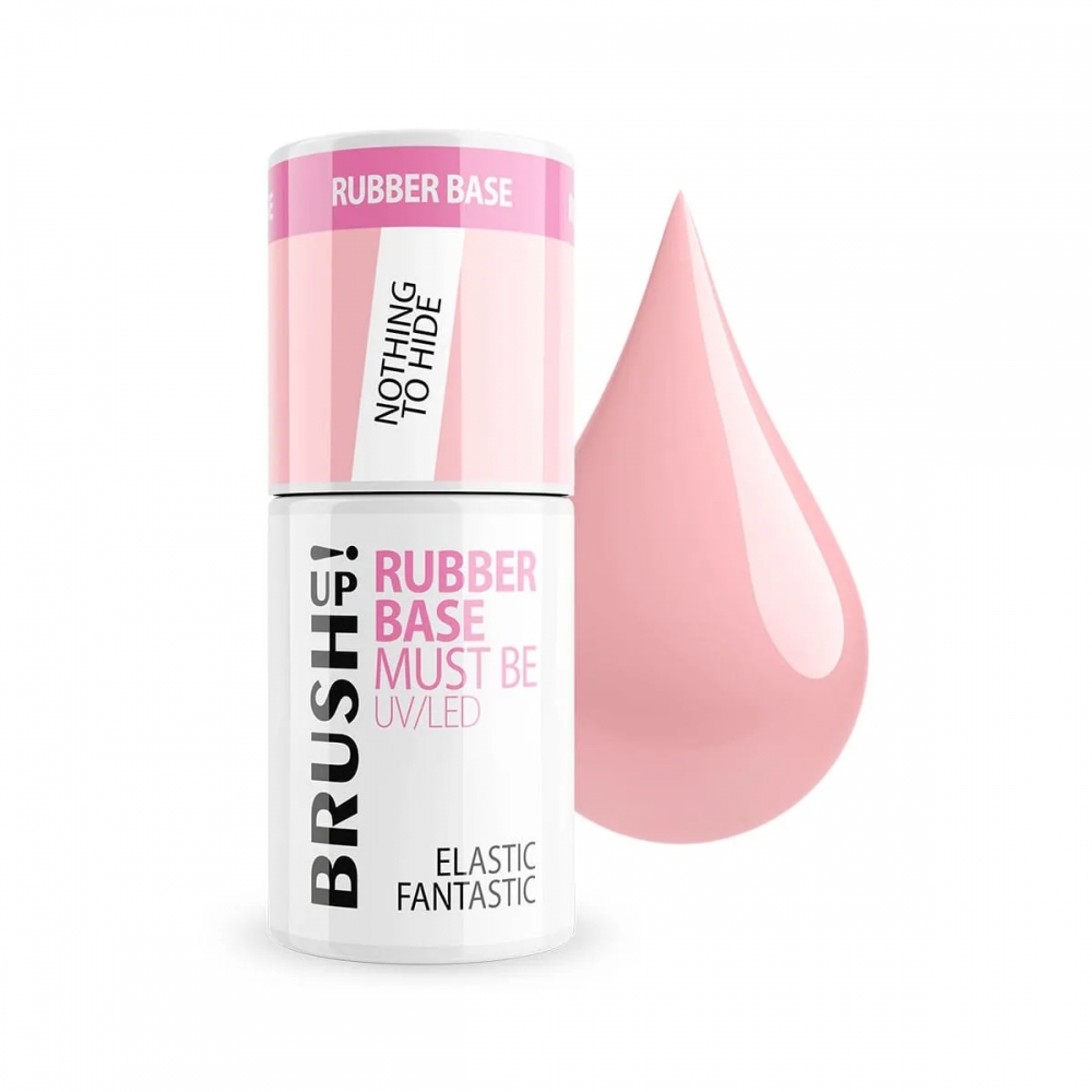 BRUSH UP! HYBRID NAIL BASE RUBBER BASE ELASTIC FANTASTIC NOTHING TO HIDE 5G
