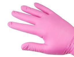 MERCATOR NITRILE PROTECTIVE GLOVES WITH COLLAGEN PINK 100pcs