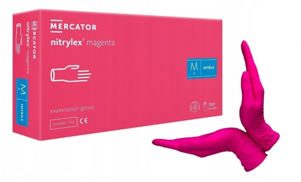 MERCATOR NITRILE PROTECTIVE GLOVES MAGENTA