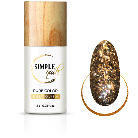 SIMPLE NAILS UV/LED GEL POLISH PURE COLOR SPARKLING GOLD