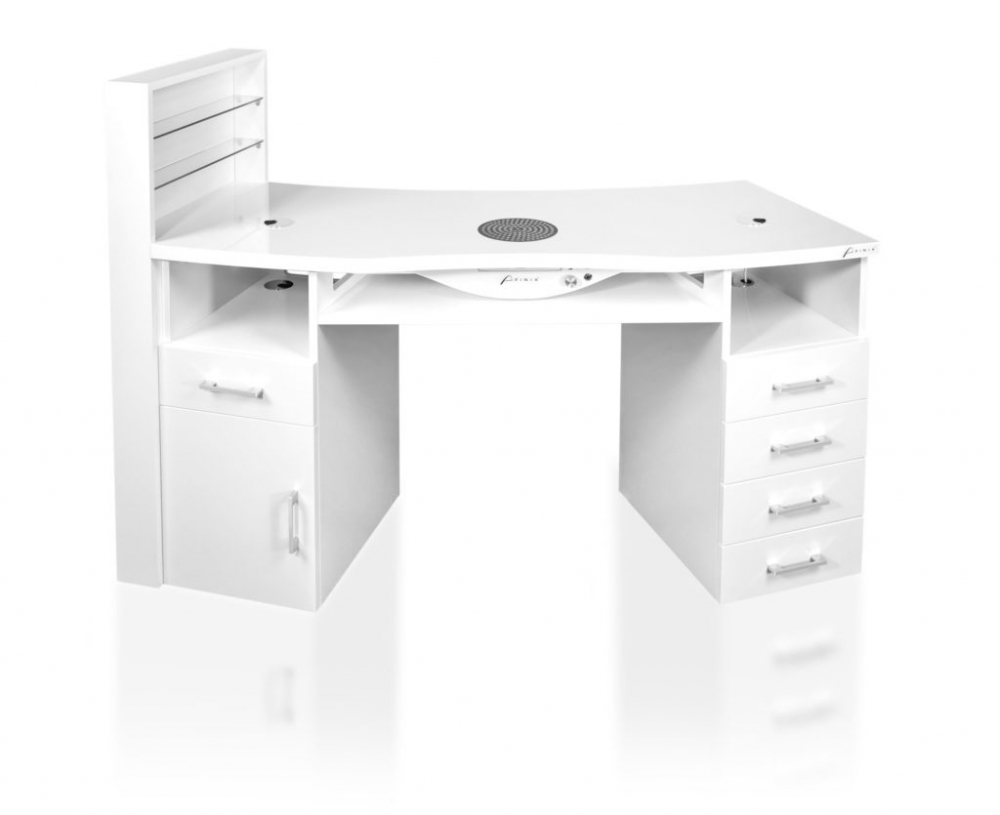 AFINIA FULL-BODIED COSMETIC TABLE WITH SIDE SHELF FOR COSMETIC PRODUCTS - SK06