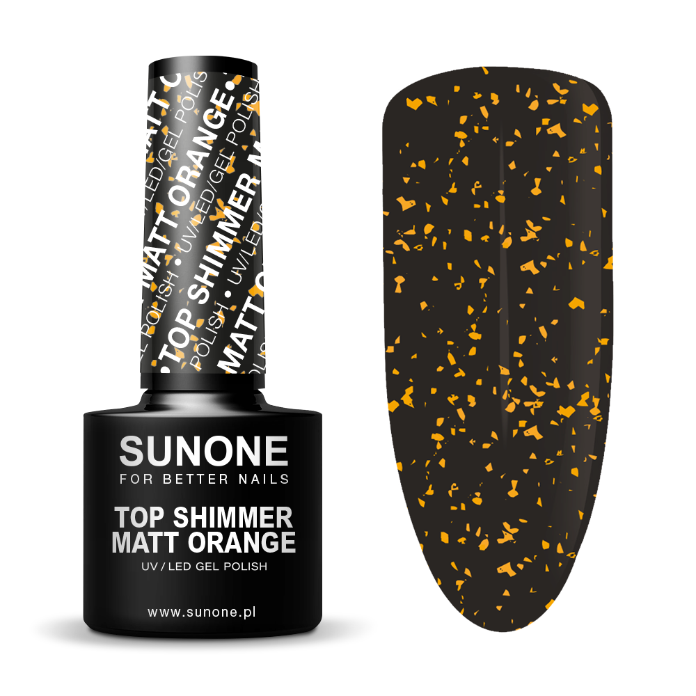 SUNONE GEL POLISH UV LED TOP SHIMMER MATT ORANGE