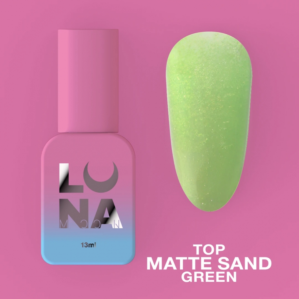 LUNAMOON TOP FOR GEL POLISH TOP MATT SAND GREEN 13ML