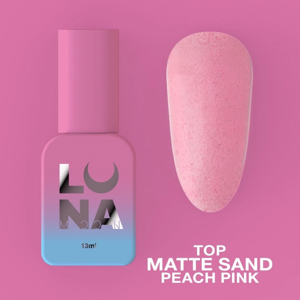 LUNAMOON TOP FOR GEL POLISH TOP MATT SAND PEACH PINK 13ML