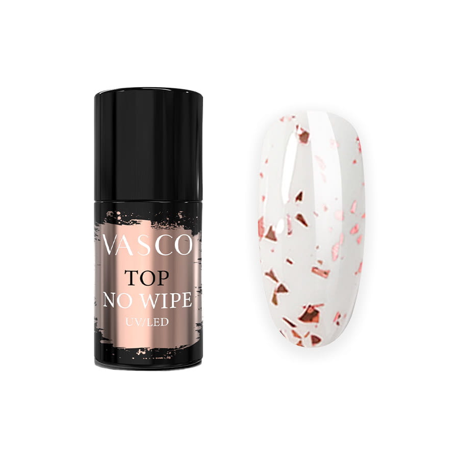 VASCO TOP NO WIPE GLITTER FLAKES ROSE GOLD RAPTURE 6ML