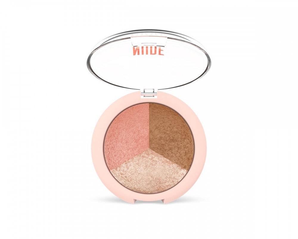 GOLDEN ROSE BAKED TRIO FACE POWDER-NUDE LOOK 3IN1 