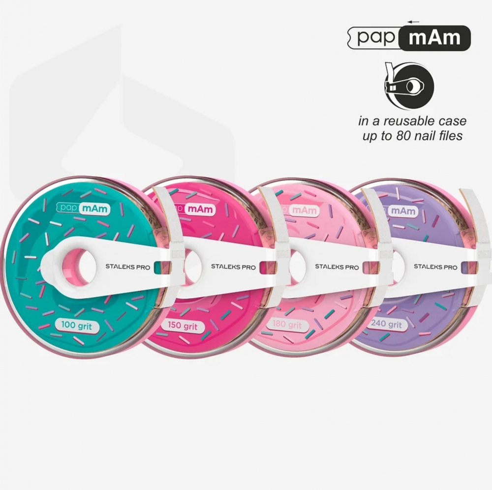 STALEKS DISPOSABLE WHITE ABRASIVE TAPE PAPMAM EXPERT IN A PLASTIC CASE