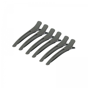 ACTIVESHOP CLAMPS HAIR CLIPS FOR HAIR E-12B 6 PCS 11.5CM GRAY