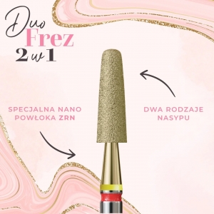 IQ NAILS DRILL BIT IN THE SHAPE OF A ROUNDED CONE WITH 2-IN-1 SOFT DUAL GRIT DUOFREZ