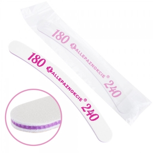 ALLEPAZNOKCIE NAIL FILE SAFE PACKAGE ALLEPAZNOKCIE BEST QUALITY BANANA PURPLE CENTER 180/240 CU-04