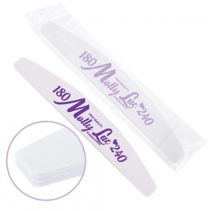 MOLLY LAC NAIL FILE SAFE PACKAGE HIGH QUALITY BOAT WHITE CENTER - 180/240 CU-11