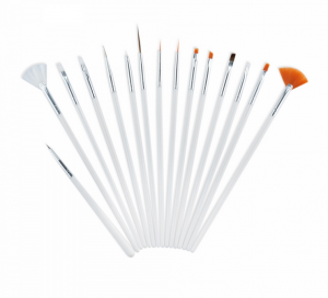 ABA GROUP NAIL BRUSH SET 15 PCS WHITE