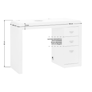Cosmetic desk 312 white left (141617)