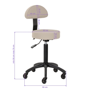 Gabbiano hairdressing stool D026 grey-beige (154214)