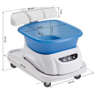 Azzurro shower tray with massager and white trolley (154355)