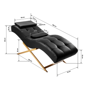 Sillon Alba black eyelash treatment chair with gold base (155738)