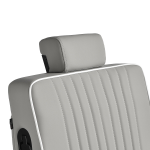 Gabbiano Levi barber chair with black frame gray with stitching at the back (155574)